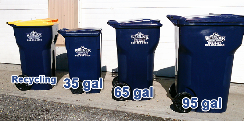 Wheelock trash can sizes