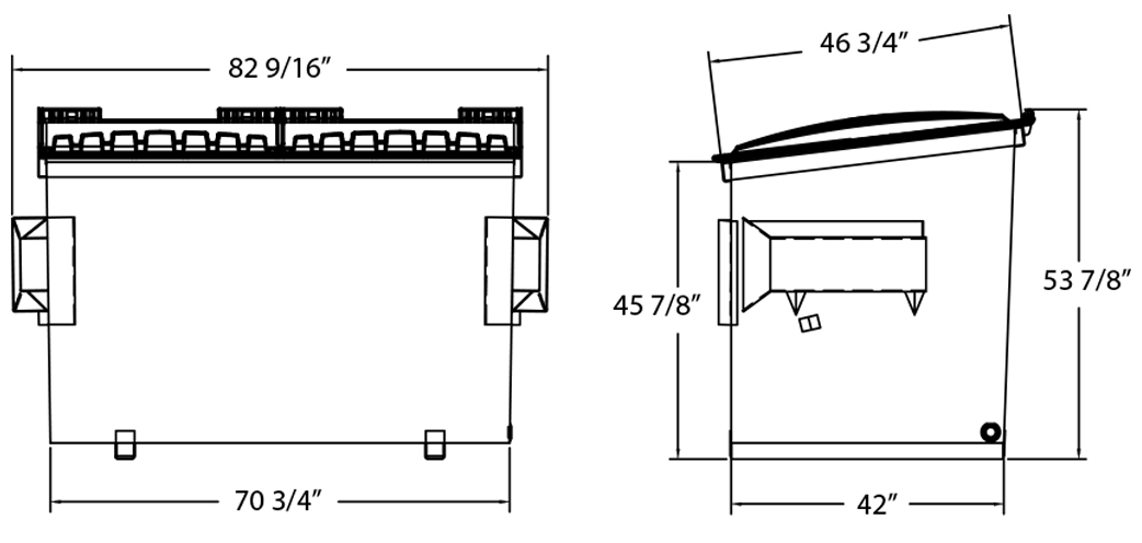 Wheelock 3-Yard Slant Dumpster for Commercial Trash Collection